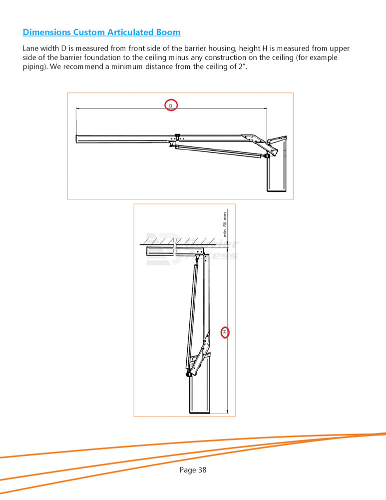CUSTOM DIMENSIONS ARTICULATING ARM 12'
