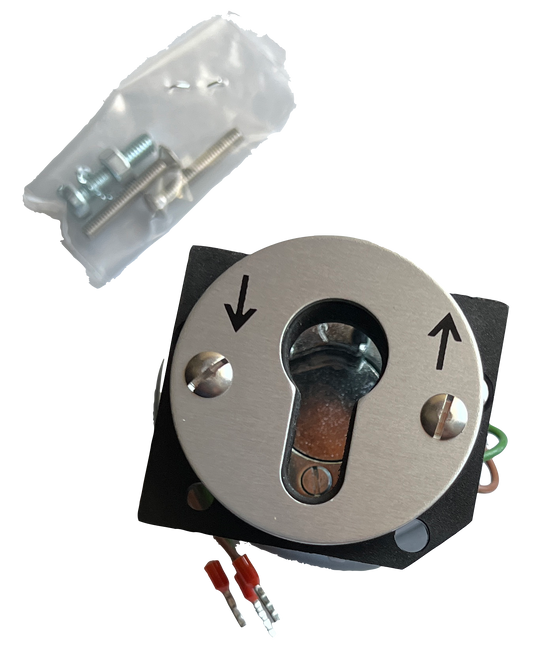 SS02-KA-E MICRODRIVE KEY SWITCH.  LOCK OPEN / MOMENTARY CLOSE  Includes lock, keys, switch, bezel and wires - NOT INSTALLED