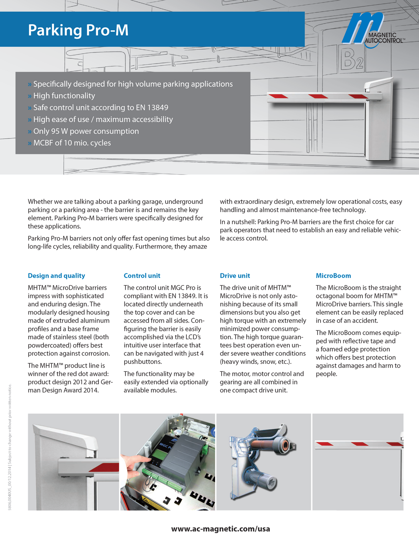 Parking Pro M Includes 12 Feet Aluminum Arm With White Foam Protection - Vehicle Access